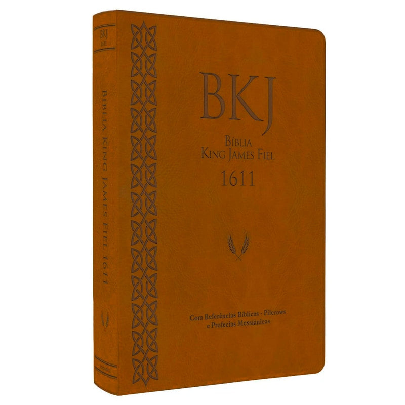 Bíblia King James Fiel 1611 | Concordância e Pilcrows | Capa Luxo Caramelo
