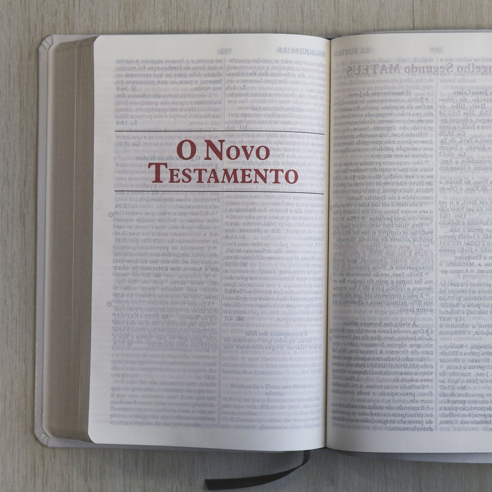 Bíblia King James Fiel 1611 | Concordância e Pilcrows | Capa Luxo Branca