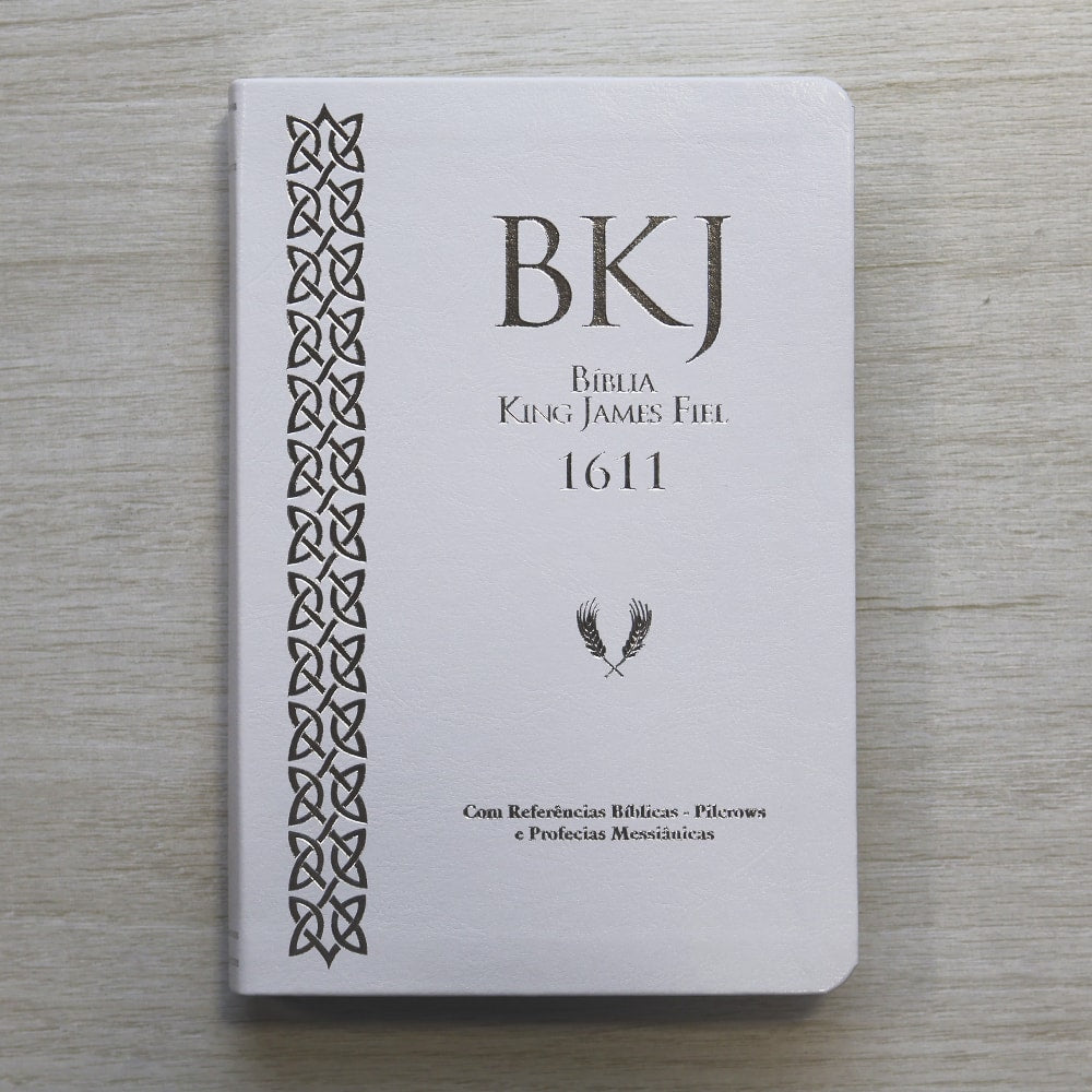 Bíblia King James Fiel 1611 | Concordância e Pilcrows | Capa Luxo Branca