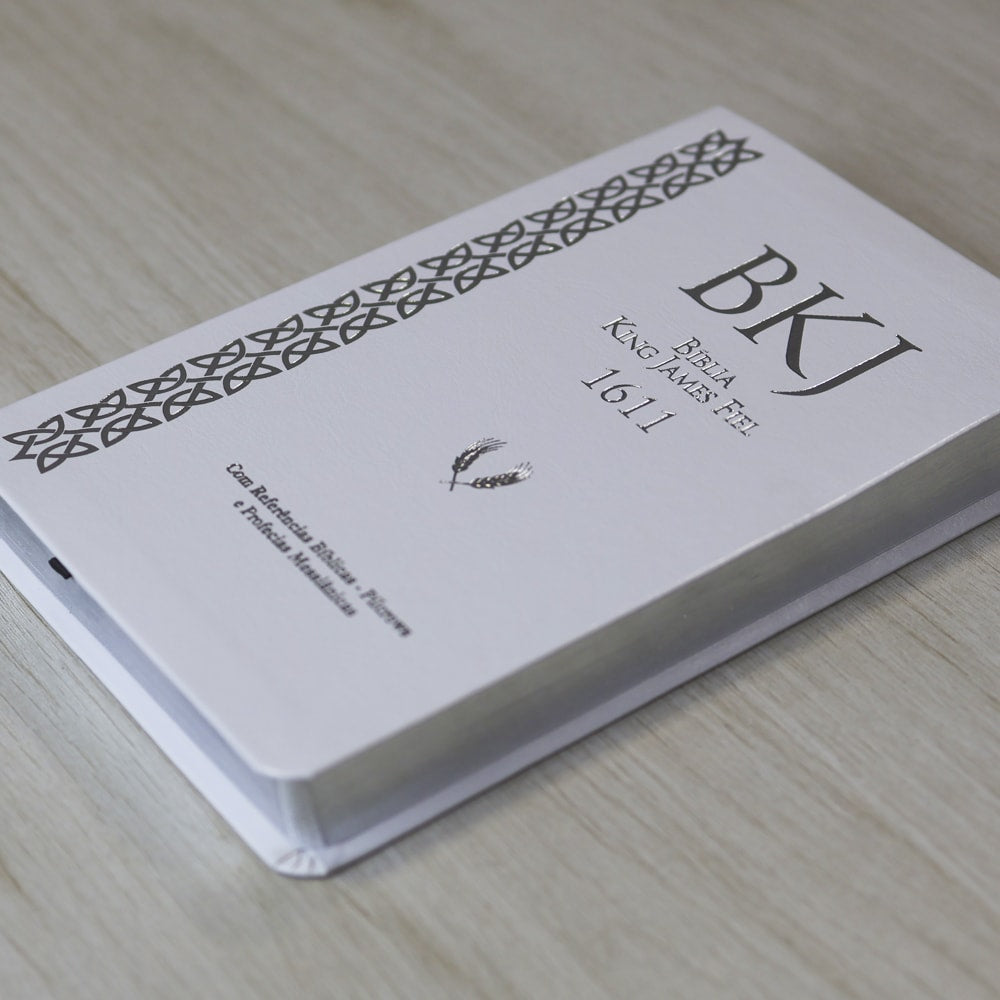 Bíblia King James Fiel 1611 | Concordância e Pilcrows | Capa Luxo Branca