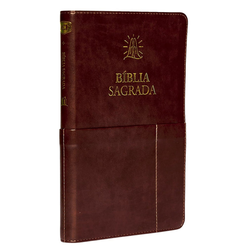 Bíblia Sagrada Slim | ACF | Luxo Marrom | Com Bolso
