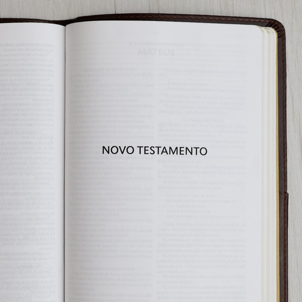 Bíblia Sagrada Slim | ACF | Luxo Marrom | Com Bolso