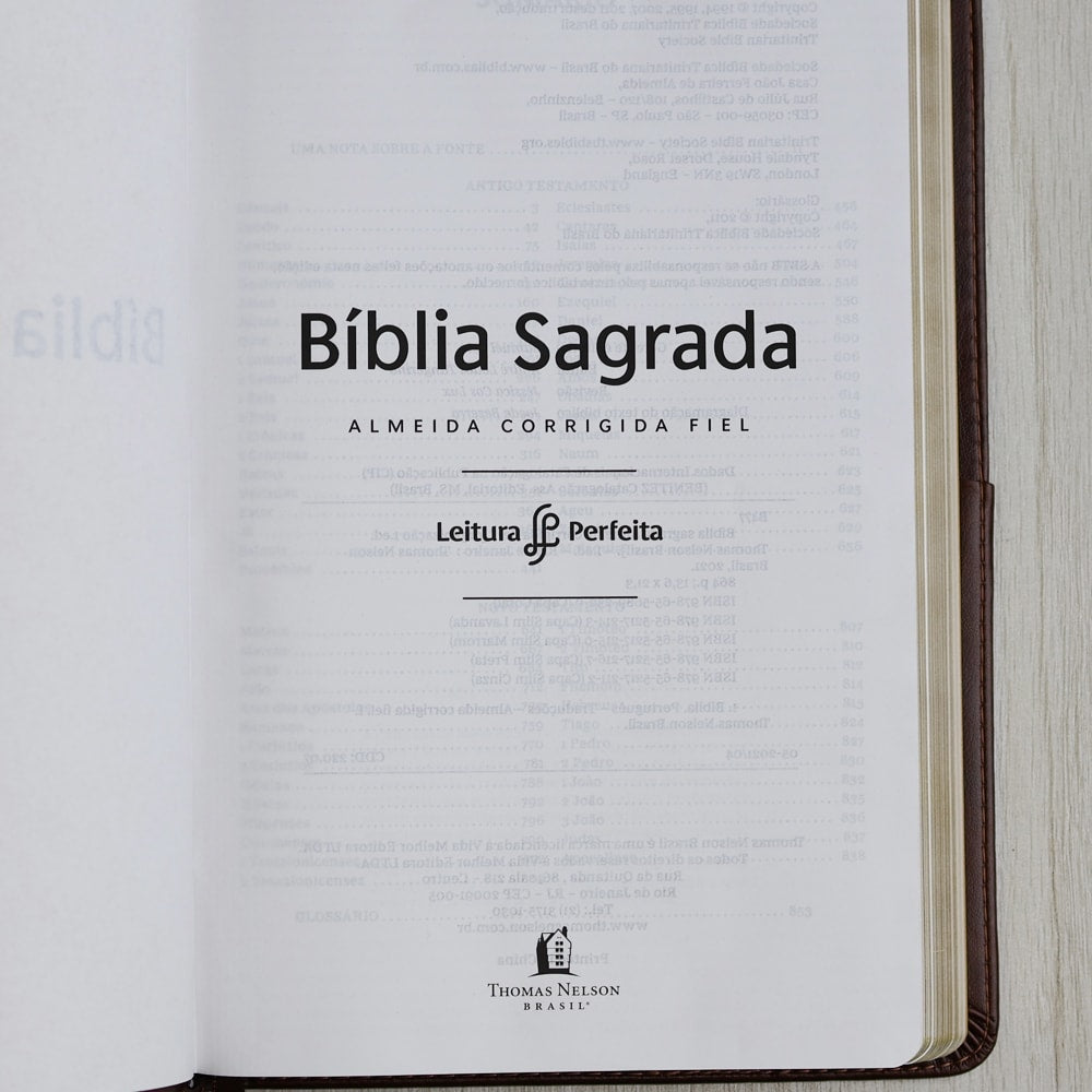 Bíblia Sagrada Slim | ACF | Luxo Marrom | Com Bolso