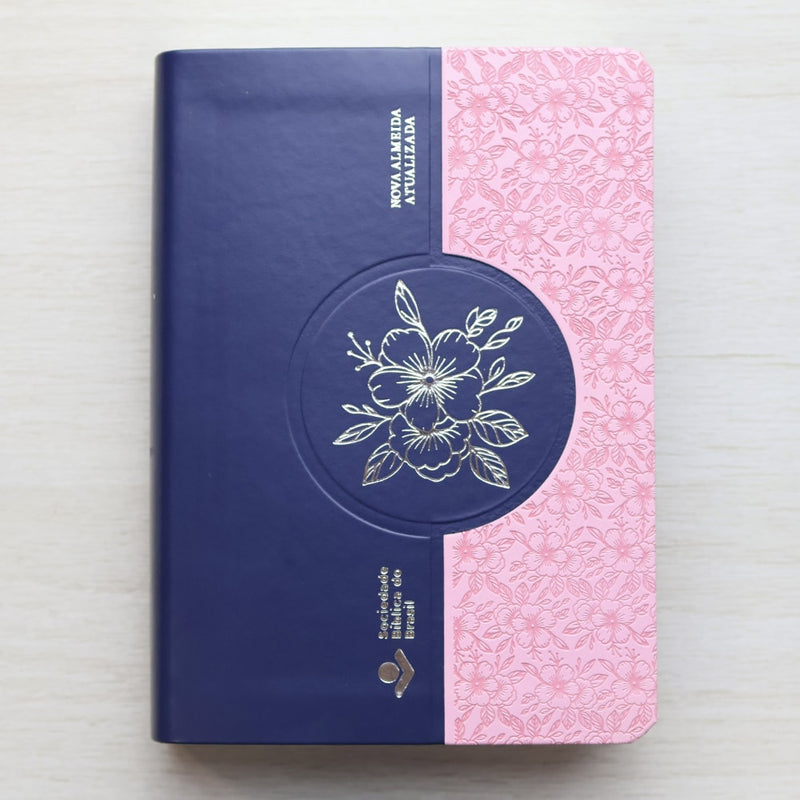 Bíblia Sagrada | Letra Supergigante | NAA | Capa Luxo Azul e Rosa