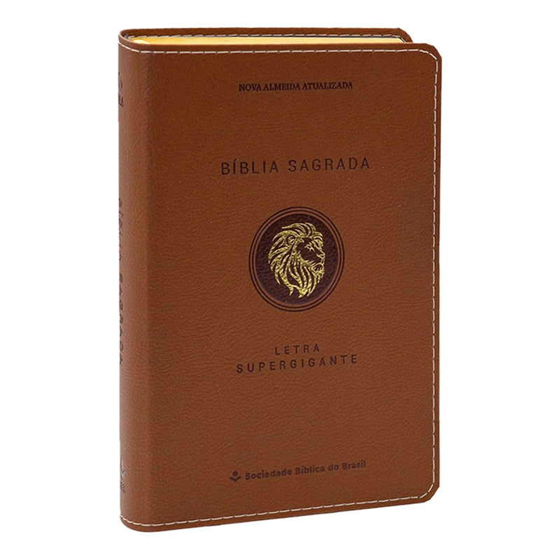 Bíblia Sagrada | Letra Supergigante |  NAA | Capa Marrom Leão
