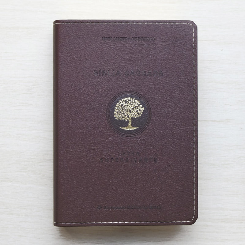 Bíblia Sagrada | Letra Supergigante | NAA | Capa Vinho Árvore