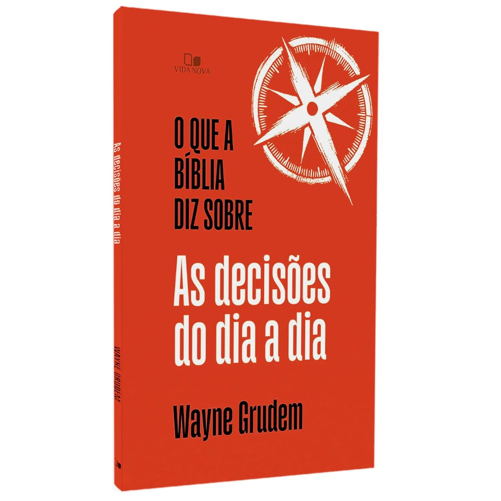 Livro O Que a Bíblia Diz Sobre as Decisões do Dia a Dia, capa vermelha com bússola. — Plenitude