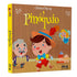 Livro Clássicos Pop-up, Pinóquio, capa amarela com Pinóquio, Gepeto e fada. — Plenitude