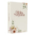 Bíblia Sagrada Floral Rosê, NVI, capa brochura creme com estampa floral em tons de rosa e verde. — Plenitude