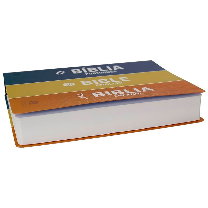 Bíblia Sagrada | NAA | Trilíngue | Português | Inglês | Espanhol | Semiflexível