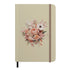 Caderno Moleskine: Buquê de Flores, com pauta, capa bege com ilustração de buquê de flores em tons pastel — Plenitude