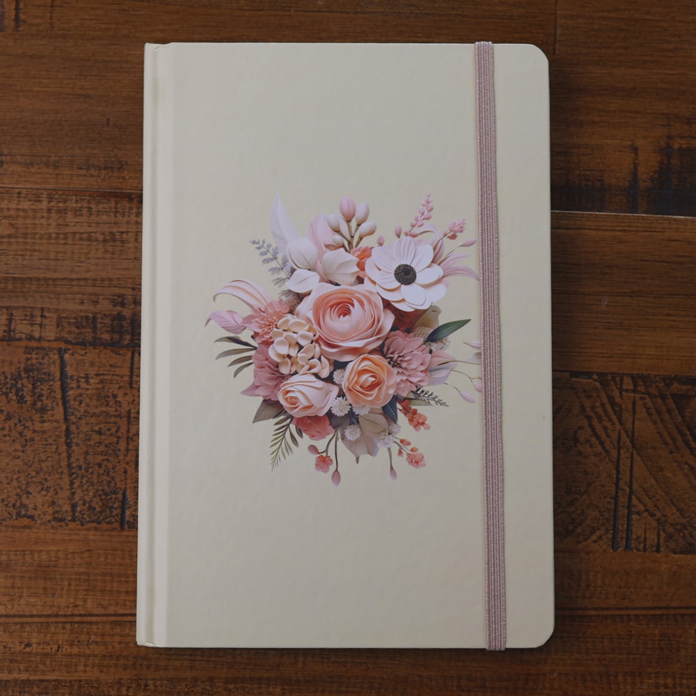 Caderno Moleskine | Com Pauta | Capa Buquê de Flores