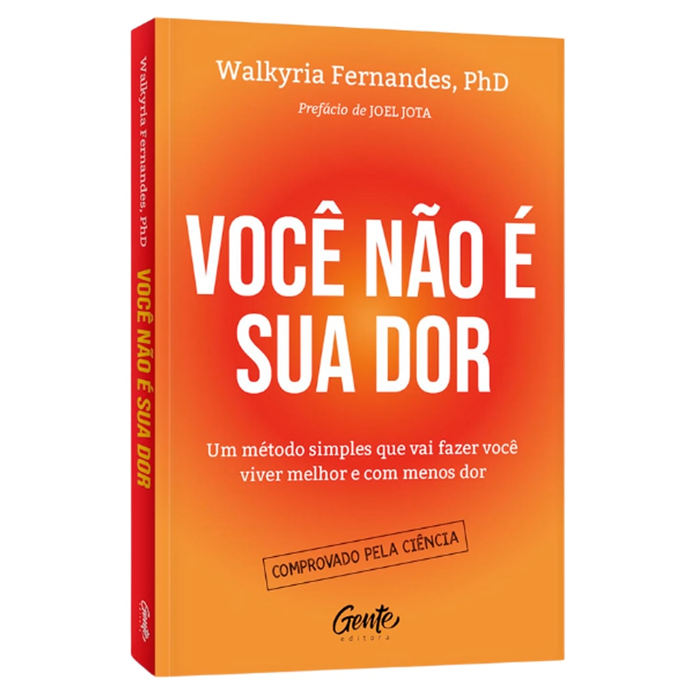 Livro Você Não é Sua Dor de Walkyria Fernandes, capa laranja com letras brancas. — Plenitude