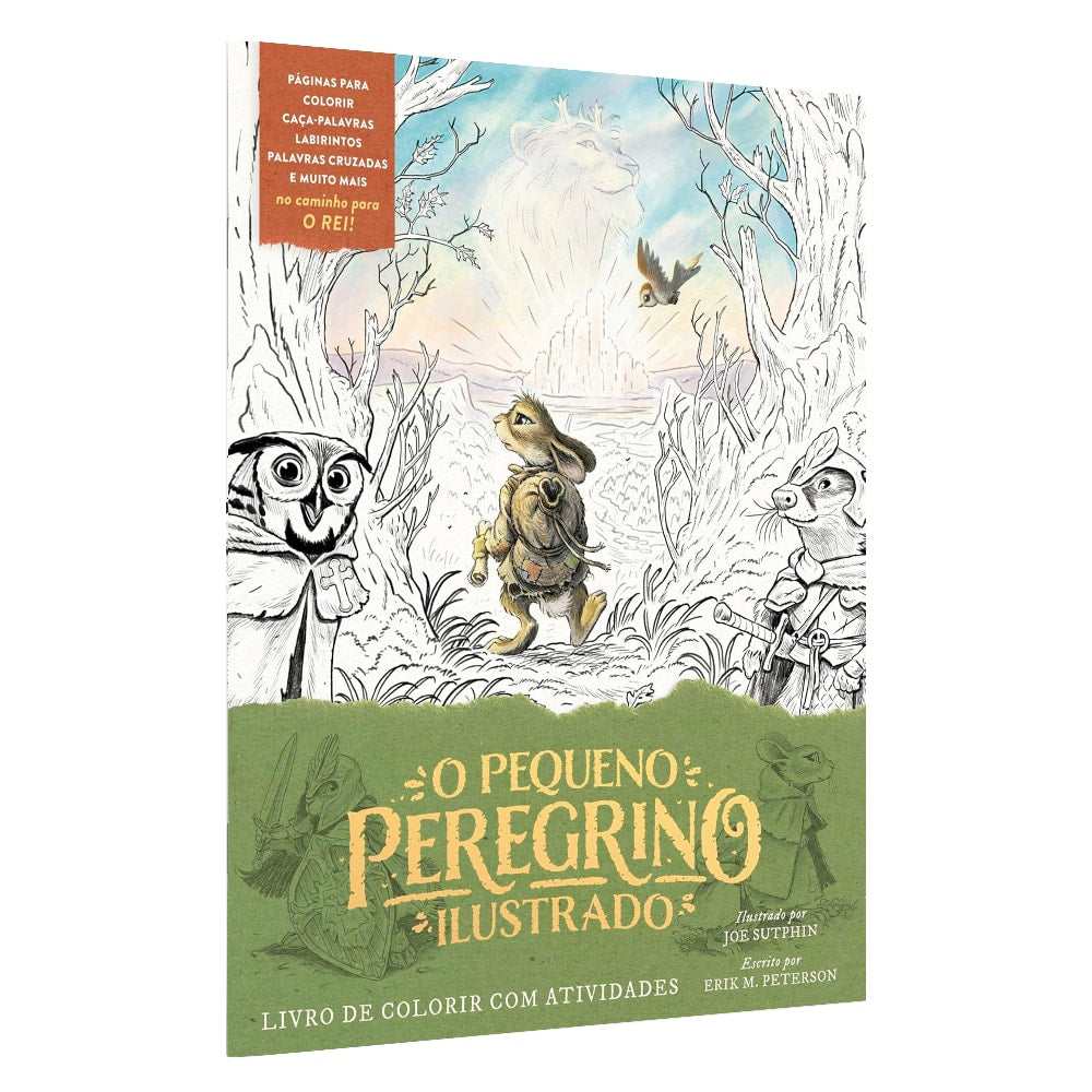 Livro O Pequeno Peregrino Ilustrado, livro de colorir com capa ilustrada com animais. — Plenitude