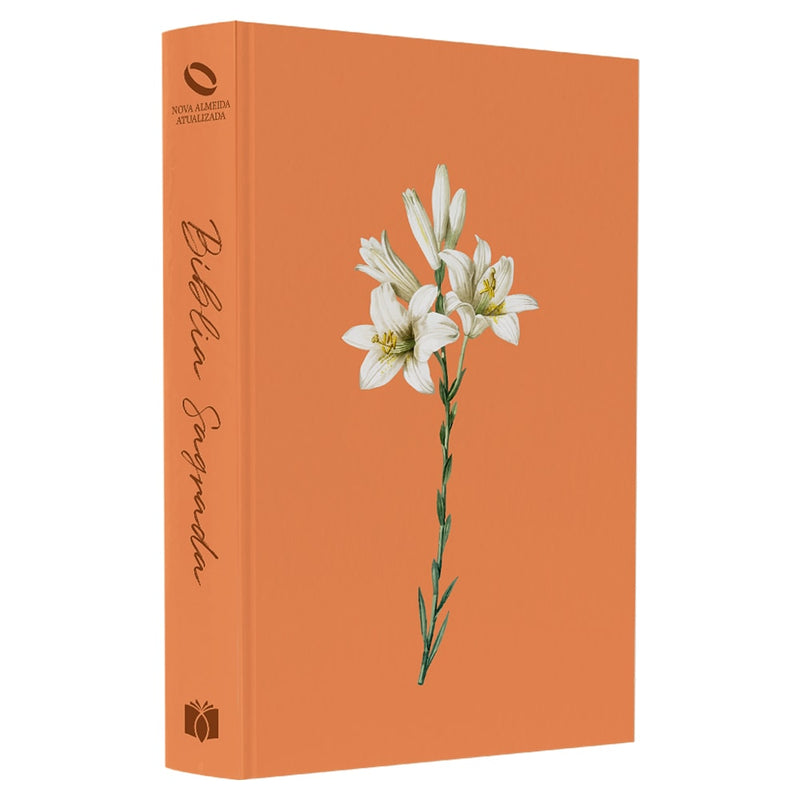 Bíblia Sagrada Lírios Laranja | NAA | Letra Normal | Capa Ilustrada