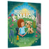 Livro infantil Nosso Deus é Maior, capa colorida com menina, cachorro e gato. — Plenitude