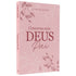 Livro Planner Conversa com Deus Pai, Principis, capa rosa com detalhes de folhas. — Plenitude