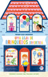 Livro infantil "Minha Rua Animada: Uma Loja de Brinquedos Divertida", capa em formato de loja de brinquedos azul e vermelha. — Plenitude