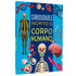 Livro "Curiosidades Incríveis | Corpo Humano" com capa azul e ilustrações de órgãos e sistemas do corpo humano. — Plenitude