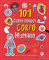 Livro infantil 101 Curiosidades do Corpo Humano, capa vermelha com ilustrações divertidas do corpo humano. — Plenitude