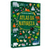 Livro infantil "Descobertas Magníficas | Atlas da Natureza" com capa verde e ilustrações de animais. — Plenitude