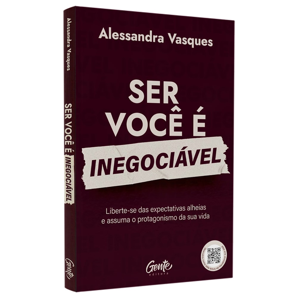 Livro "Ser Você é Inegociável" de Alessandra Vasques, capa bordô com título branco e cinza. — Plenitude