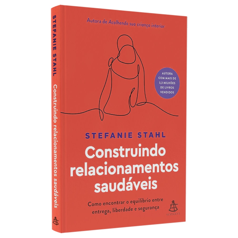 Capa do livro Construindo Relacionamentos Saudáveis, com ilustração de pessoa e título em branco. — Plenitude