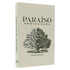 Capa de livro "Paraíso Restaurado" de David Chilton, capa dura bege com ilustração de árvore dividida em seca e florida. — Plenitude