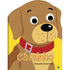 Livro recortado Amiguinhos Recortados II: Cãozinho, Mammoth World. Capa amarela com cãozinho marrom de coleira vermelha. — Plenitude