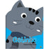 Livro recortado Amiguinhos Recortados II: Gatinho, Mammoth World. Capa azul com gatinho cinza de olhos grandes. — Plenitude