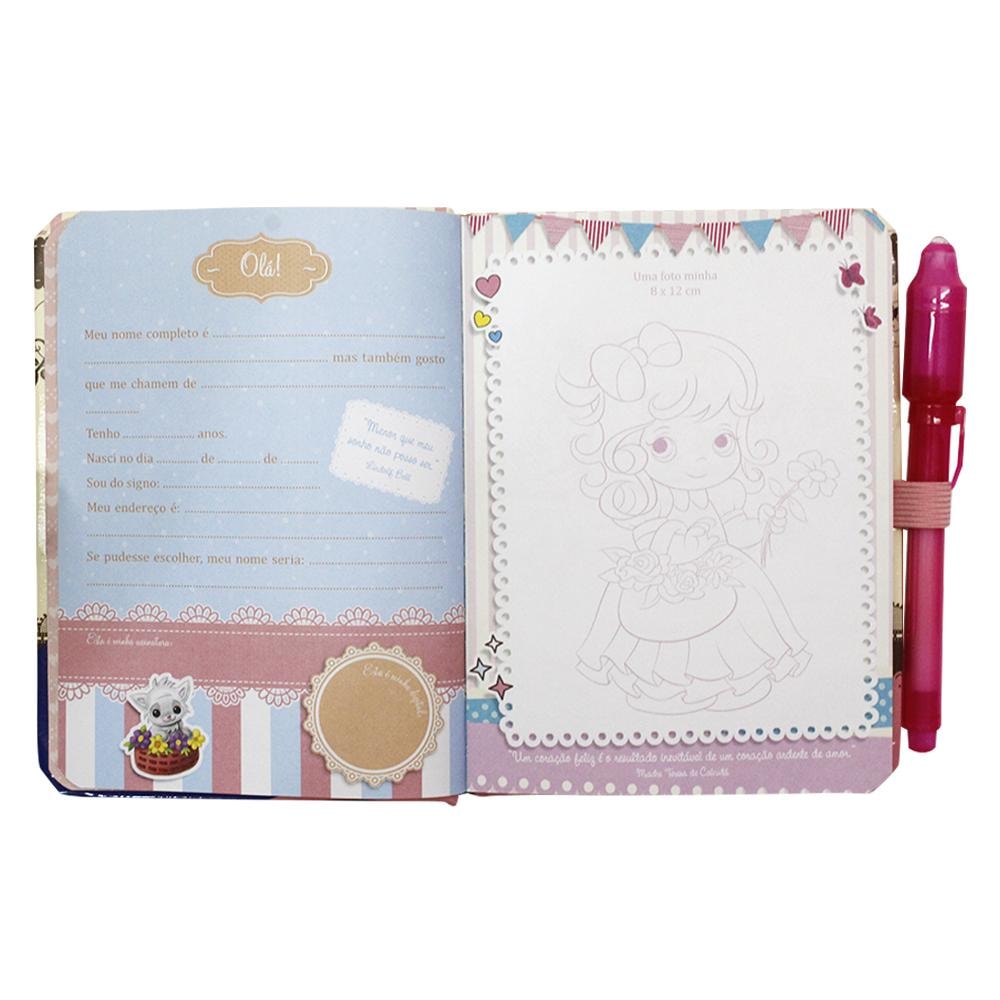 Meus Segredinhos (estrela Guia) | Todolivro: Diário infantil com capa azul, páginas decoradas e caneta rosa. — Plenitude