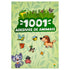 Livro 1001 Adesivos: Animais da Brijbasi Art Press Ltd, capa verde com ilustrações de animais. — Plenitude