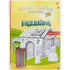 Livro Pinte e Construa: Fazenda, capa amarela com casa de fazenda 3D para colorir e lápis de cor. — Plenitude