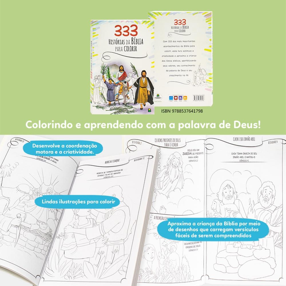 333 Histórias da Bíblia para Colorir | Todolivro