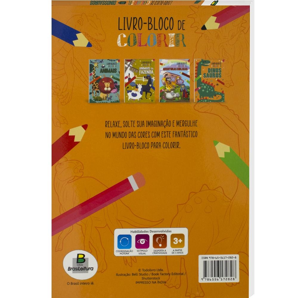 Livro-Bloco de Colorir: Dinossauros | Todolivro