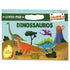 Livro-Pad Colorir & Atividades Dinossauros da Todolivro, capa verde com dinossauros coloridos. — Plenitude