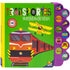 Livro Mundo Sonoro - Procure & Encontre: Transportes Super Divertidos, da Kora. Capa verde com trem e botões sonoros. — Plenitude