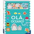 Livro "Amigos de Feltro: Olá, Oceano!" da Really Decent Books, capa azul com figuras de feltro de animais marinhos. — Plenitude