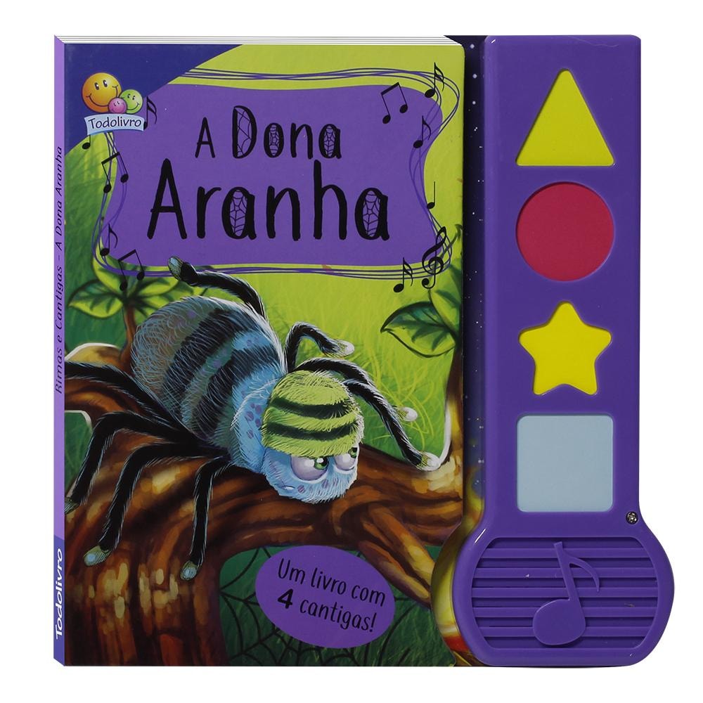 Livro Rimas e Cantigas: Dona Aranha, A..., livro com botões de som. — Plenitude