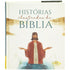 Livro "Histórias Ilustradas da Bíblia" da Little Pearl Books, capa com ilustração de Jesus em tons de azul e dourado. — Plenitude