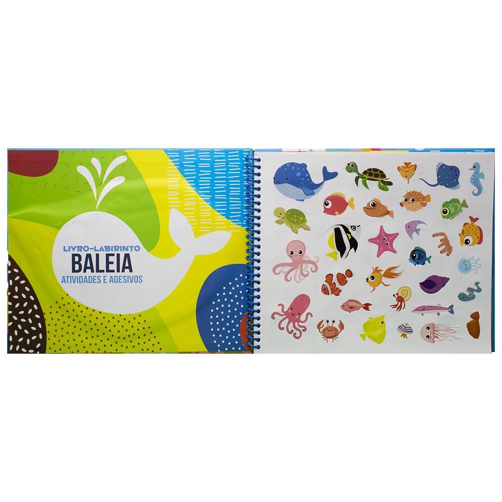 Livro-Labirinto! Atividades, Colorir e Adesivos: Baleia | Brijbasi Art Press Ltd