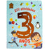 Livro de atividades "201 Atividades: 3 Anos" da Dreamland Publications, capa azul com o número 3 e ilustrações infantis. — Plenitude
