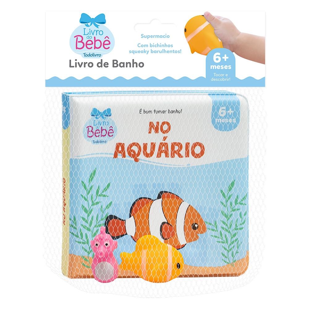 É Bom Tomar Banho II! no Aquário | Todolivro: Livro de banho em embalagem plástica, com capa azul e peixe-palhaço — Plenitude