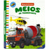 Livro Nomes & Texturas: Meios de Transporte, da Brijbasi Art Press Ltd. Capa branca com helicóptero e caminhão. — Plenitude