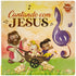 Livro Cantando com Jesus, capa com Jesus, crianças e ovelhas, com nota musical. — Plenitude
