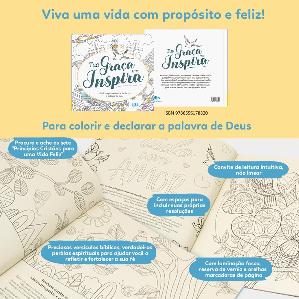 Livro para Colorir: Tua Graça Me Inspira | Todolivro