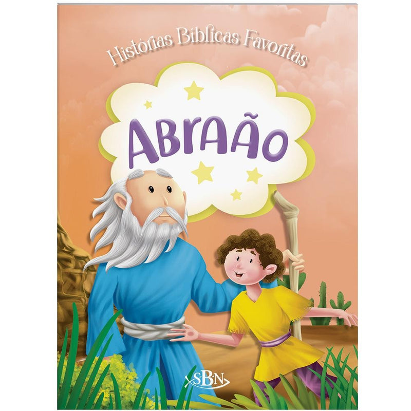 Livro infantil: Abraão, de Cristina Marques. Capa ilustrada com Abraão e um menino. — Plenitude