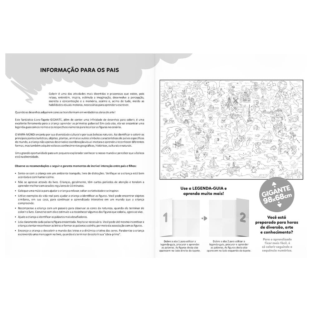 Livro-Tapete para Colorir: Mundo | Todolivro