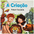 Livro de colorir: A Criação, de Suelen Katerine A. Santos. Capa ilustrada com Adão, Eva e animais na natureza. — Plenitude