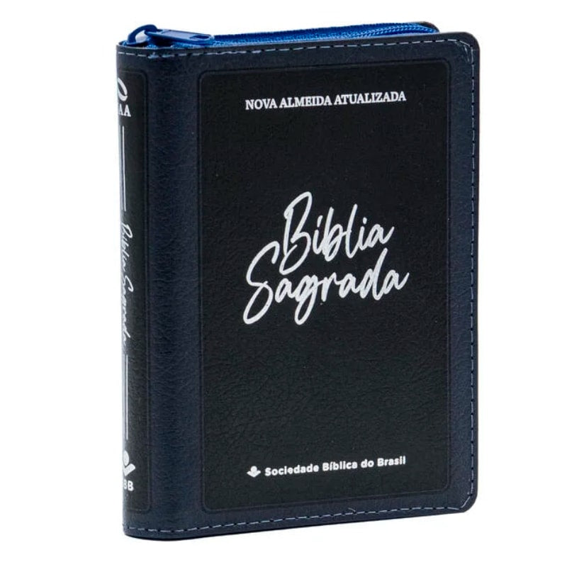 Bíblia Sagrada | NAA | Letra Maior | Com Zíper | Azul e Preta